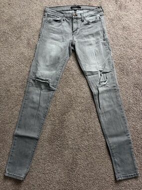Women’s Grey Flying Monkey Distressed Skinny Jeans Size 29